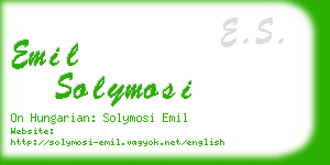 emil solymosi business card